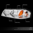 thumbnail image 2 of DNA Motoring For 00-05 Chevy Impala Diamond Chrome Amber Corner Headlight Lamps Pair Replacement, 2 of 7