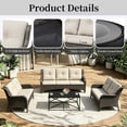 thumbnail image 3 of Joyside 5 PCS Wicker Patio Furniture Set, Rattan Patio Chairs with Sofa and Ottomans, Deep Seating, High Back, Thick Cushions, Outdoor Furniture Set for Deck Porch, Beige, 3 of 8