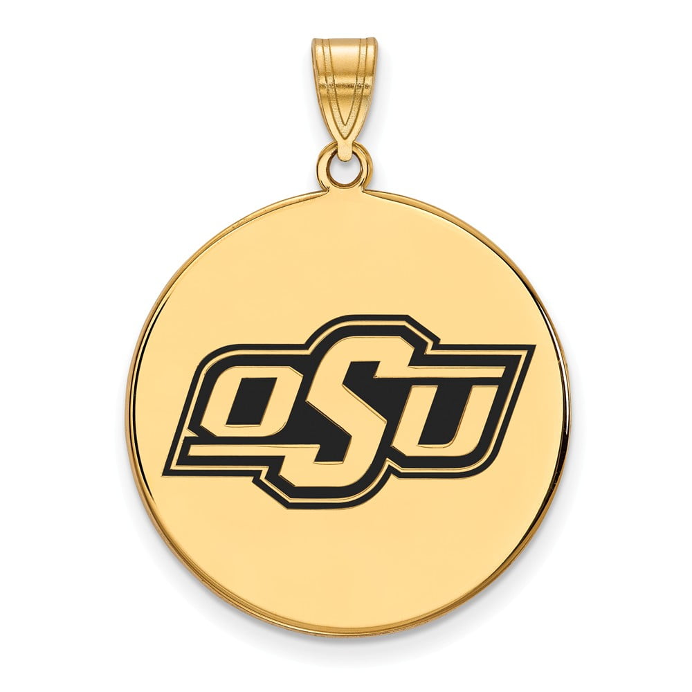 Gold-Plated Sterling Silver Oklahoma State University Pendant Heart by LogoArt Gold-Plated Sterling Silver Oklahoma State University Pendant Heart by LogoArt