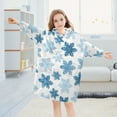 thumbnail image 5 of joogoo Wearable Blanket Hoodie for Snowflakes Blue Oversized Sherpa Hooded 3-14 YR M, 5 of 7