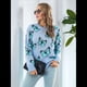 thumbnail image 5 of Suéteres de Punto con Estampado de Mariposas para Mujer, Informales, de Larga y Cuello Redondo Azul S, 5 of 10