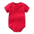 thumbnail image 2 of WUANDIXFA Newborn Girl Clothes 3 6 9 12 18 24 Months Baby Bodysuits Soft Cotton Short Sleeve Romper Bodysuit Newborn Clothes,Red,0-3 Months, 2 of 4