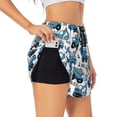 thumbnail image 1 of Balery Blue Excavator Pantalones cortos deportivos para mujer con forro y dos bolsillos, elásticos, para entrenamiento, gimnasio, yoga-Medium, 1 of 7