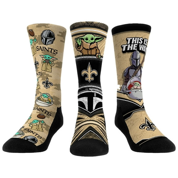 Unisex Rock Em Socks New Orleans Saints 3-Pack Mandalorian Crew Socks