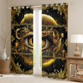 thumbnail image 2 of Homewish Vintage Magic Dragon Kitchen Curtains,Hippie Evil Eye Black Out Curtains Pack of 2 (42x63 Each),Black Gold, 2 of 6