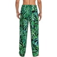 thumbnail image 3 of Balery Men'S Monstera Leaves Pants,Sleepwear Pants,Pajama Pants,Pj Bottoms Drawstring And Pockets-Small, 3 of 9