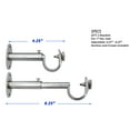 thumbnail image 3 of MERIVILLE Set of 2 Satin Nickel Zinc Curtain Drapery Rod Bracket for 1" Rod, Adjustable, 3 of 4