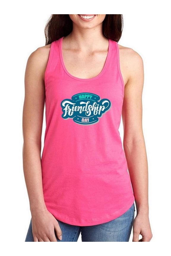 Friendship Day Aqua Pink Racerback Tank Women -Image by Shutterstock, Female XX-Large