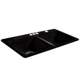thumbnail image 5 of Miseno MCI25-4TM-78 33" Double Basin Drop In Cast Iron Kitchen Sink; Black, 5 of 6