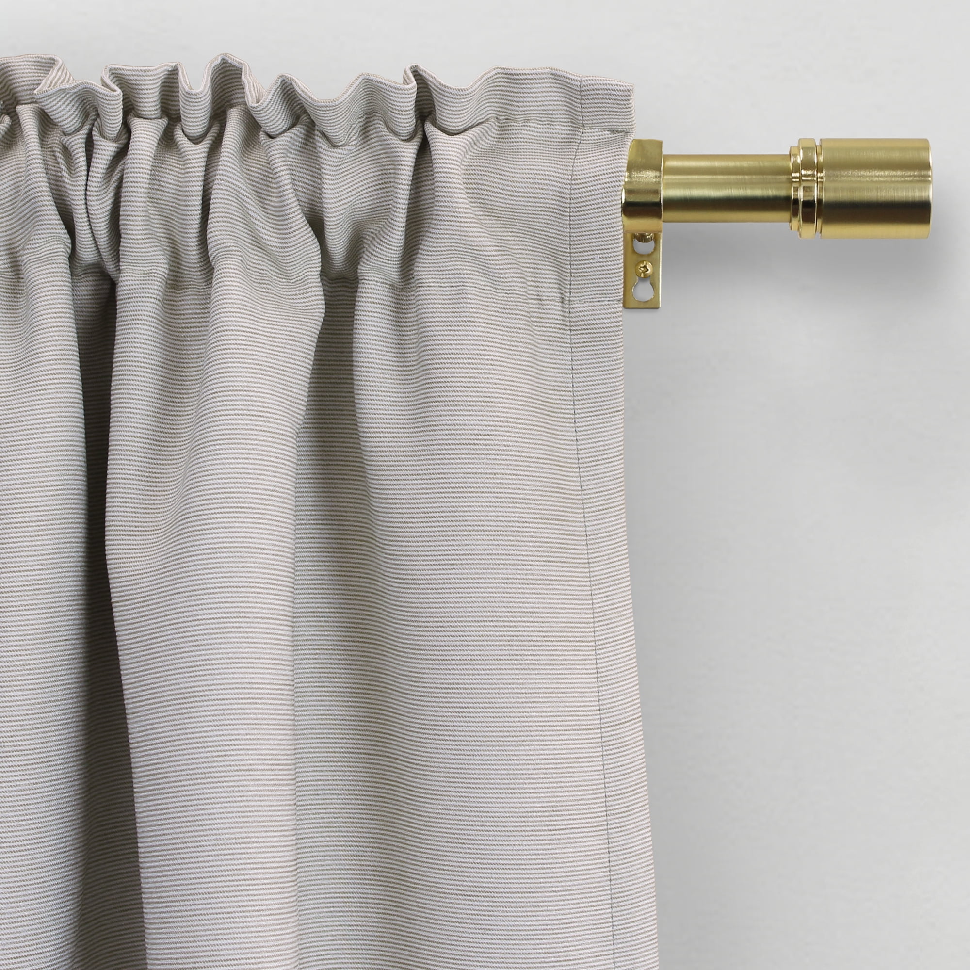 (2 pack) Better Homes & Gardens 1" Brass Cylinder Curtain Rod, 42-120"