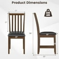 thumbnail image 3 of Gymax Wooden Dining Chair Set of 4 w/Rubber Wood Frame & Padded Seat & Curved Back Brown, 3 of 8