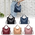 thumbnail image 3 of Wmool PU Soft Leather Women's Handbag Solid-Colour Large acity Shoulder Bag, 3 of 5