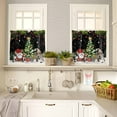 thumbnail image 4 of Christmas Kitchen Curtains and Valances Set, Winter Santa Gnome Pine Tree Xmas Star Snow Black Rod Pocket Window Valance Window Curtain Panels for Living Room Bedroom Laundry, 27.5x24in, 3 Pieces, 4 of 7