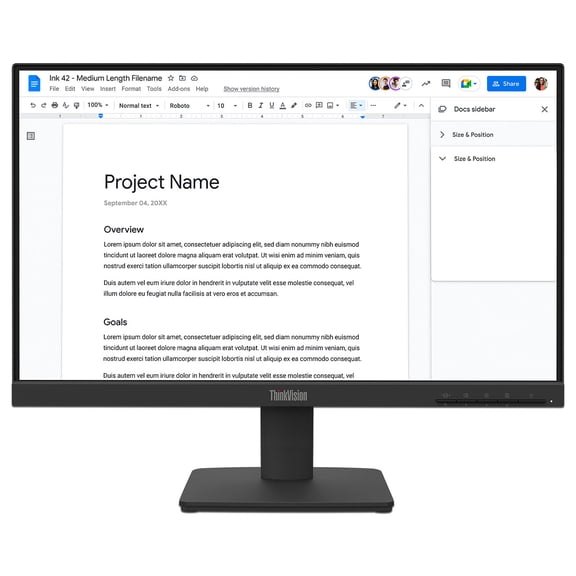 Monitor LED Lenovo ThinkVision S22 de 21.5", Resolución 1920 x 1080 (Full HD 1080p), 4ms, 100Hz, Color Negro.