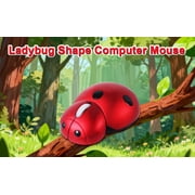 Dpisuuk Wireless Mouse, Cute Animal Ladybug Computer Mouse with USB Receiver, Portable 2.4GHz Optical Mice, Cordlless Mouse for Laptop Desktop PC
