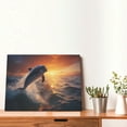 thumbnail image 4 of Gukieu Sunset Dancing Dolphin Print Horizontal Canvas Decorative Painting 12x16 Inch Shrinkage Resistant Frame Hanging Home Wall Art Decor, 4 of 6