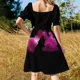 thumbnail image 5 of Vestido de manga corta con estampado floral azul de Adam Driver, elegante y casual., 5 of 7