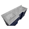 thumbnail image 3 of Nantucket 72" Double Bathroom Vanity with Royal Blue Cabinet and Carrara Marble Top, 3 of 6