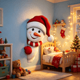 thumbnail image 3 of 2026 New Christmas Break-In Wall Decals, 3D Funny Christmas Character Wall Sticker, Removable Creative Xmas Decoration for Front Door Wall Home Window(Snowman), 3 of 3