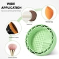 thumbnail image 6 of Brush Holder & Bowl Cleaning Tool, Green, 1 Piece - Makeup Brush Cleaner Mat with Drying Rack Silicone Makeup Brush Cleaning Mat Scrubber Bowl Make up Brush Cleaner Pad for Cosmeti Makeup Organizers, 6 of 7