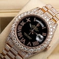 thumbnail image 2 of Pre-Owned Rolex Day-Date II 41MM 218235 Black Roman Diamond Dial Diamond Bezel 18K Rose Gold Full Diamond President Bracelet 25.75ct, 2 of 8