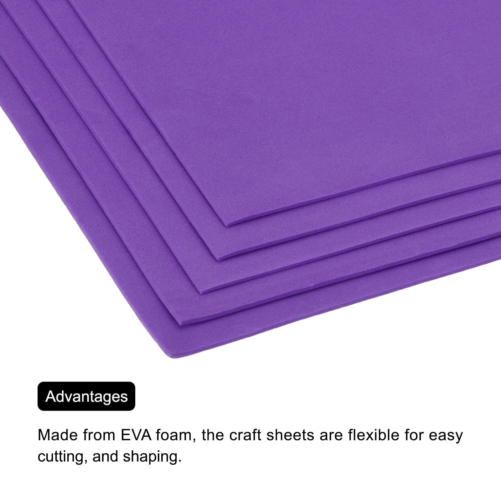 Uxcell EVA Foam Sheets Dark Purple 19.7 Inch x 19.7 Inch 2mm Thick Crafts Foam Sheets for Costumes, Arts and Crafts Projects Pack of 5