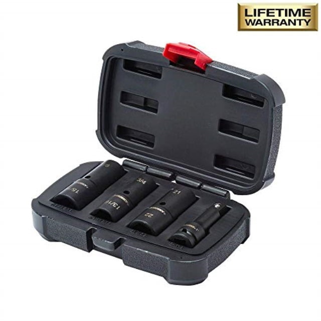 husky 4piece 1/2 in. driver impact flip socket and extension set