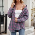 thumbnail image 6 of CaComMARK PI Women's Casual Plaid Long Sleeve Button Down Shirts Oversized Fashion Blouse Tops with Pocket sales today prime, 6 of 6