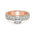 thumbnail image 3 of IGI Certified 2 Carat Cushion Shape Lab Grown Diamond Engagement Ring | 14K Rose Gold | Alfreda Half Eternity Diamond Ring | FG-VS1-VS2 Quality Friendly Diamonds, 3 of 6