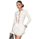 thumbnail image 5 of Vestido de Mujer Liso, Cuello Redondo, Larga, Abertura, Corte Ajustado, Midi, con Volantes, Vestido de Noche Crema S, 5 of 10
