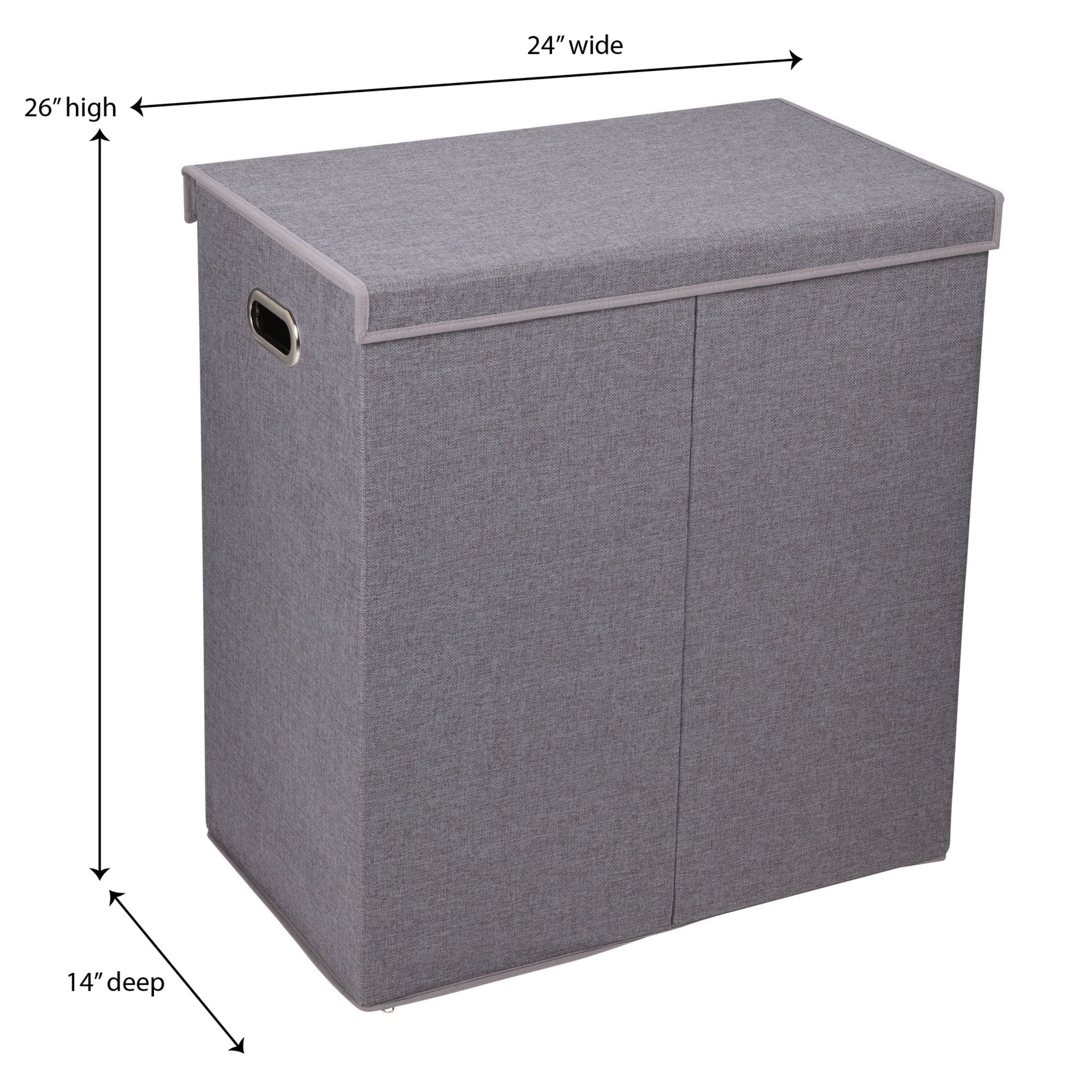 Household Essentials Collapsible Laundry Sorter with Lid, Gray