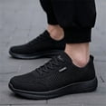 thumbnail image 2 of Womens Lace up Walking Sneakers Breathable Mesh Tennis Shoes Low Top Casual Athletic Cushioned Simple Daily Sneakers Black Size 10, 2 of 6
