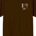 thumbnail image 3 of Godzilla Cherry Blossoms Front & Back Art Adult Brown Crew Neck Short Sleeve Shirt-Large, 3 of 7