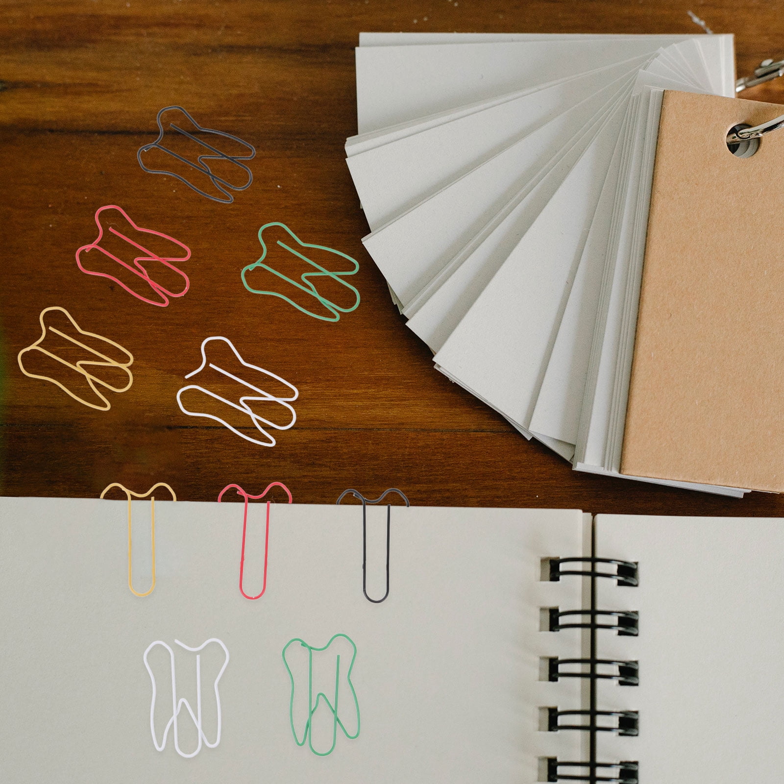 4 Pieces Tooth Shaped Paper Clips Bookmark Creative Paper Clips 4.00X2.40X0.30CM