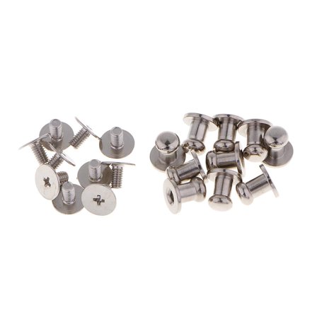 10Pcs Button DIY Strap Rivets Screw Leather Craft Nail Round Head Screws 8mm