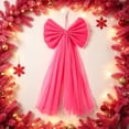 thumbnail image 7 of AHGQT Large Fluffy Tulle Topper Bow, 28.7x13.4Inch Christmas Tree Decoration Giant Red Bow, Giant Wreath Wall Decor with Long Streamers for Xmas Home Wedding Car Holiday Decor Supplies, 7 of 7