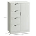 thumbnail image 3 of HOMCOM Freestanding Storage Cabinet, Bathroom Floor Cabinet with 4 Drawers and Door, White Wood Grain, 3 of 8