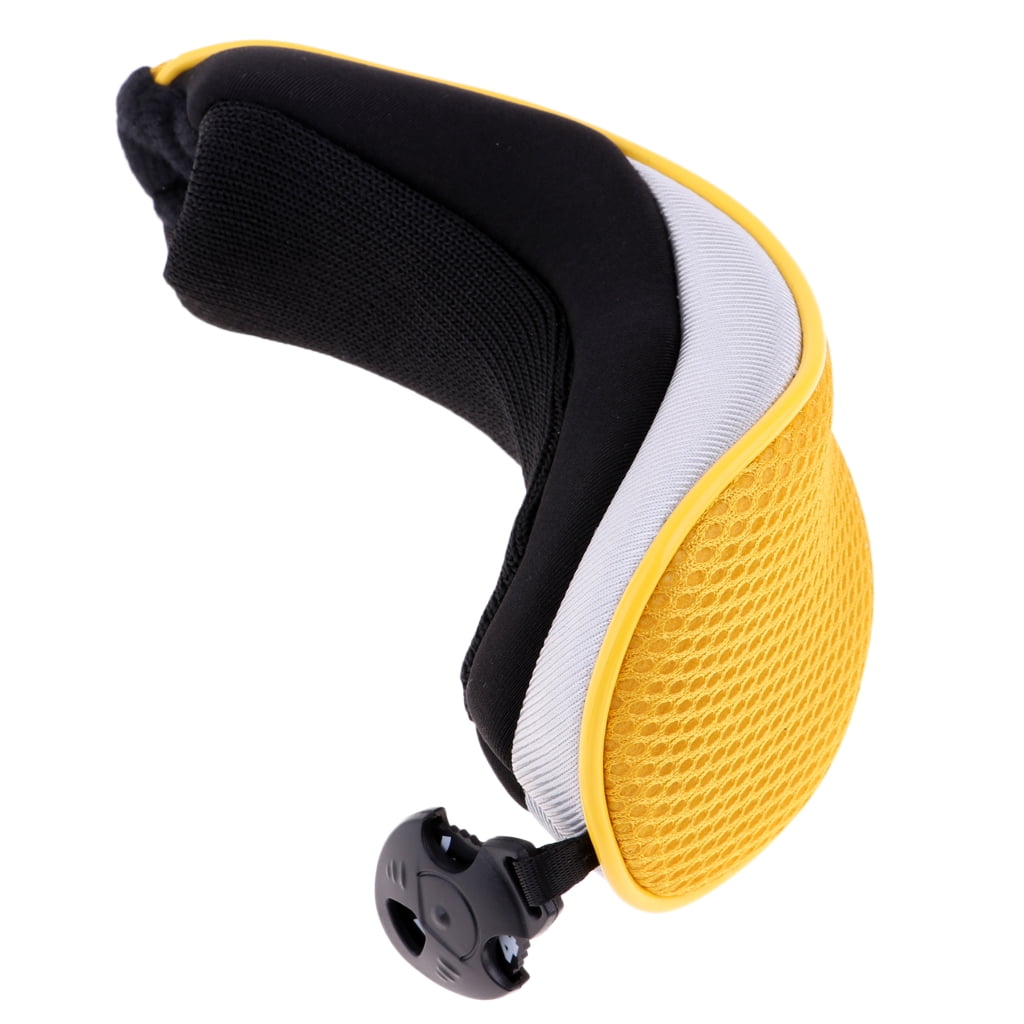 Axioma 4 Pieces Golf Hybrid UT Club Head Cover Headcover with Number Tag Yellow