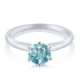 thumbnail image 2 of Gem Stone King 14K White Gold Blue Zircon Women Solitaire 6-Prong Ring 1.20 Ct, 2 of 6