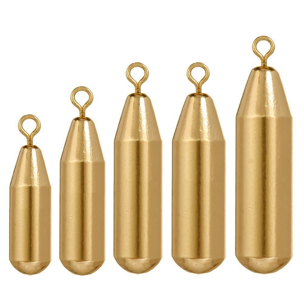 Lemetow Fishing Weights Copper Long Striptype Rotatable Sinker 10PCS