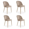 thumbnail image 1 of Sillas de Comedor de Terciopelo con Patas de Acero Acabado Tipo Madera Estilo Moderno - Sillas de Comedor Tapizadas Minimalista con Relleno Suave Set 4 Piezas Taupe, 1 of 1