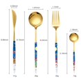 thumbnail image 2 of 4pcs/set Christmas Matte Gold Silverware  Stainless Steel Cutlery Flatware Set  Kitchen Utensil Sets  Tableware With Knife Spoons And Forks Set  Satin Finished Polished  Dishwasher Safe, 2 of 9