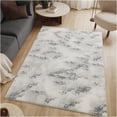 thumbnail image 2 of JERFIT Modern Ivory and Grey Area Rug 7x10 Feet, Non-Shedding Soft Polyester Rug for Living Room Bedroom, 3D Geometric Pattern Low Pile Carpet, 2 of 5