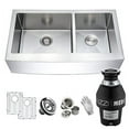 thumbnail image 2 of anzzi elysian stainless steel 33'' x 21'' double basin farmhouse kitchen sink, 2 of 2