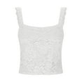 thumbnail image 6 of Delliss Women's Casual Solid Color Tight Fitting Pullover Lace Backless Camisole Top White S, 6 of 8