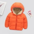 thumbnail image 2 of Generic Kids Light Coat Casual Autumn Winter Toddler Girl Boy Long Sleeved Hooded and Down Padded Jackets for Outdoors Fashion Lightweight Clothing(4-5 Years,Orange), 2 of 7