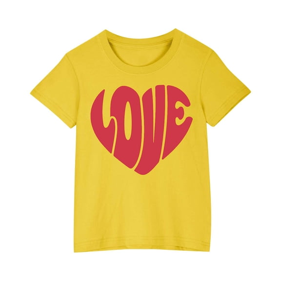 Annhoo Unisex Valentines Day Tops Print Graphic Short Sleeve Loose Casual Crewneck Shirts Fashion Clothes