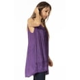 thumbnail image 4 of Sakkas Rita Womens Picot Trim V Neck Tank Blouse With Seqins And Embroidery - A-Purple - One Size Regular, 4 of 5