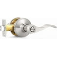thumbnail image 1 of Wave Style Privacy Bed Bath Door Levers in Satin Nickel Finish Interior Keyless Door Handles Locksets, 1 of 7