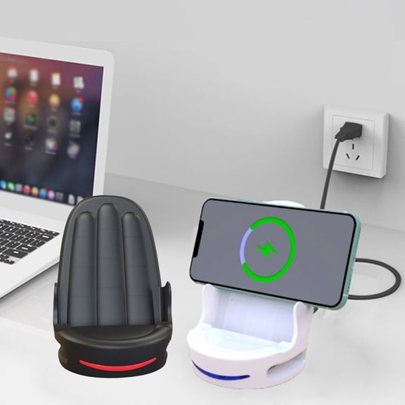 HBBKVI Phone Holder Sofa Style Wireless Charger Stand, 15 W Fast Charging Horizontal and Vertical Mobile Phone Loudspeaker Magnetic Wireless Charging Stand, Ambient Lighting